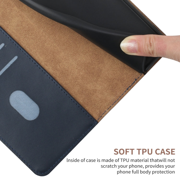 For OnePlus 10R Genuine Leather Fingerprint-proof Horizontal Flip Phone Case(Blue) - OnePlus Cases by PMC TechLife | Online Shopping South Africa | PMC TechLife | Buy Now Pay Later Mobicred