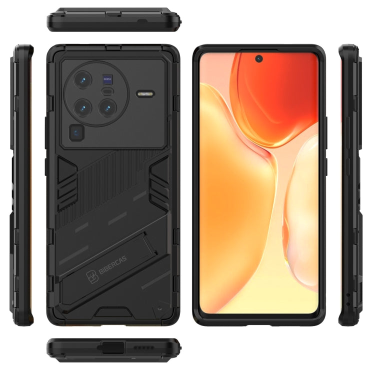 For vivo X80 Pro Punk Armor PC + TPU Phone Case with Holder(Black) - vivo Cases by PMC Jewellery | Online Shopping South Africa | PMC Jewellery