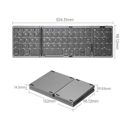 B089T Foldable Bluetooth Keyboard Rechargeable with Touchpad(Black) - Wireless Keyboard by PMC Jewellery | Online Shopping South Africa | PMC Jewellery | Buy Now Pay Later Mobicred