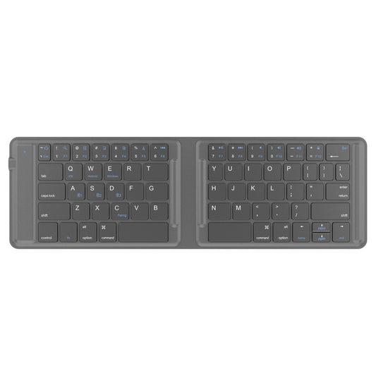 G2104 Leather Foldable Bluetooth Keyboard(Grey) - Wireless Keyboard by PMC Jewellery | Online Shopping South Africa | PMC Jewellery | Buy Now Pay Later Mobicred