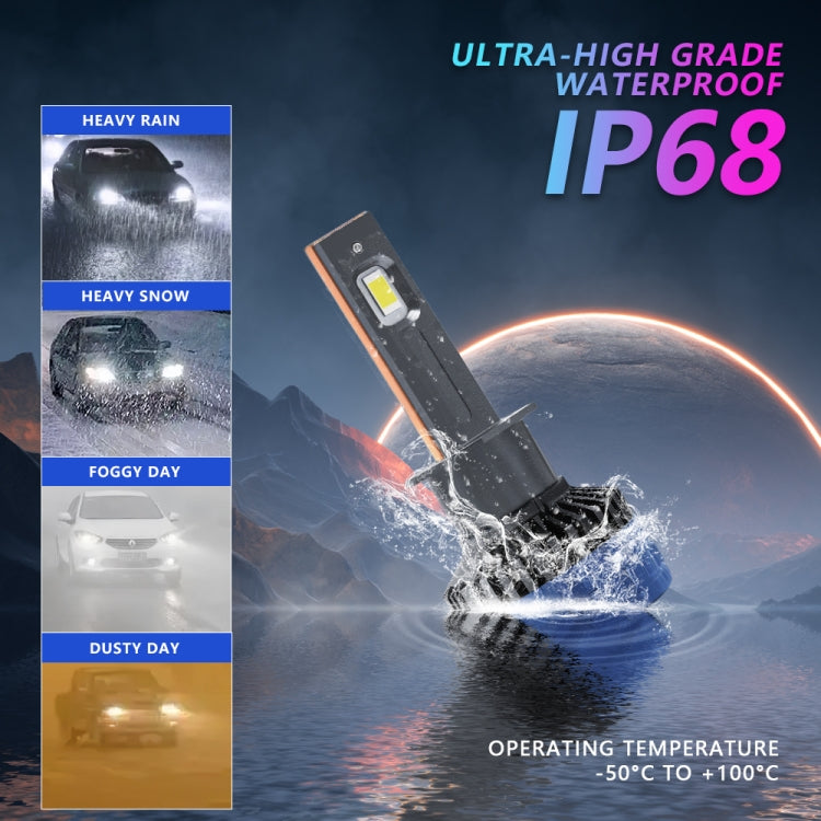 P10 1 Pair H1 6000K / 6000LM / 55W / DC10-32V IP68 Waterproof Car LED Headlight - LED Headlamps by PMC Jewellery | Online Shopping South Africa | PMC Jewellery | Buy Now Pay Later Mobicred