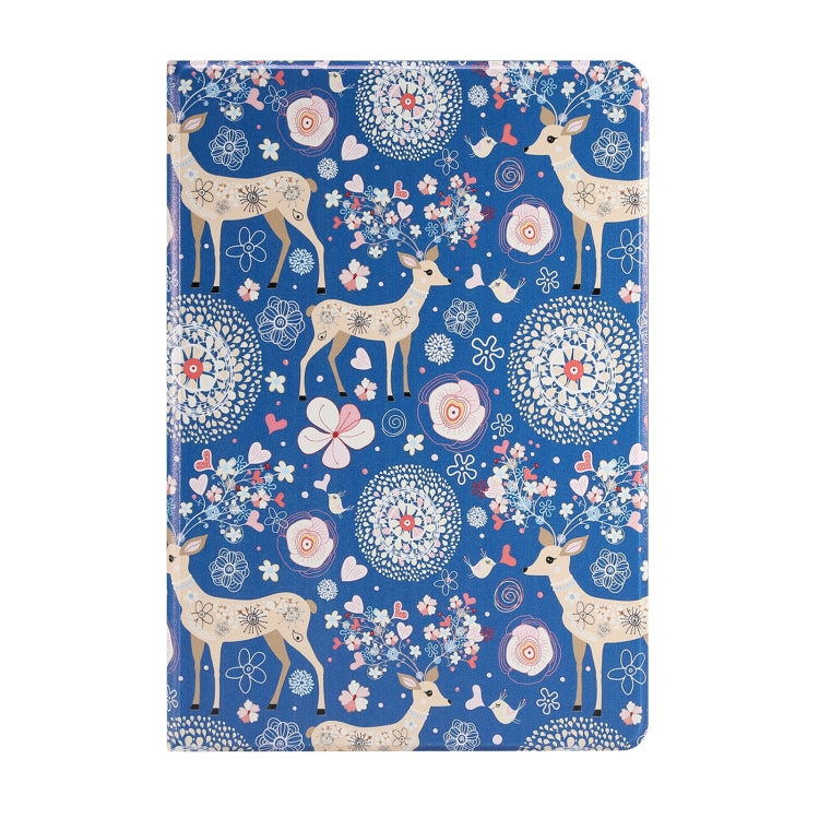 For Samsung Galaxy Tab S8 / Tab S7 Painted Voltage Pen Slot Tablet Smart Case(Blue Elk) - Galaxy Tab S8 Cases by PMC Jewellery | Online Shopping South Africa | PMC Jewellery