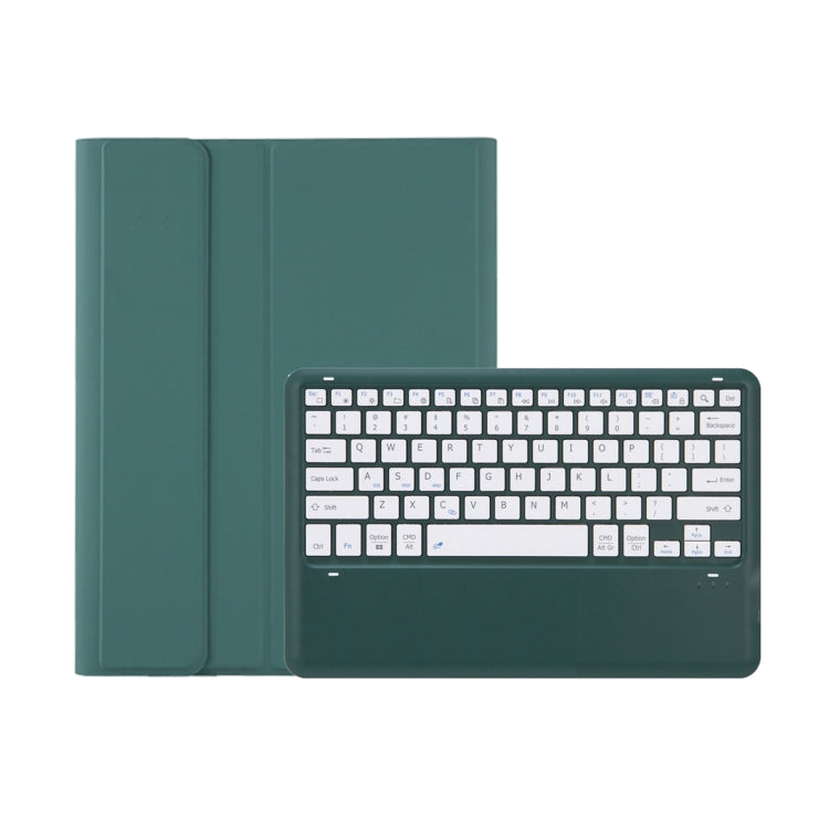 C12B Detachable Pen Slot Bluetooth Keyboard Leather Tablet Case For iPad Pro 12.9 inch 2021/2020/2018(Dark Green) - For iPad Pro by PMC Jewellery | Online Shopping South Africa | PMC Jewellery | Buy Now Pay Later Mobicred