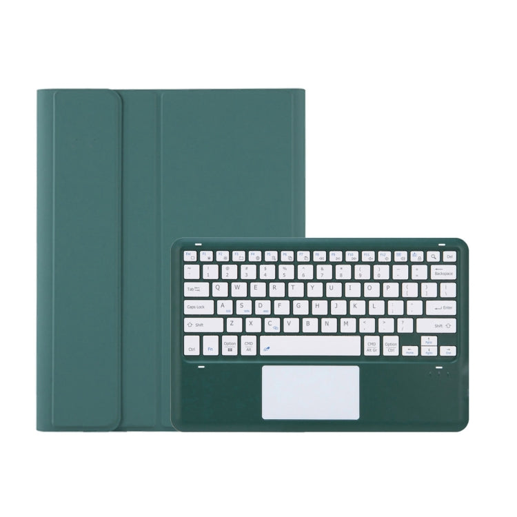 T12B-A Detachable Touch Pad Bluetooth Keyboard Leather Tablet Case For iPad Pro 12.9 inch 2021/2020/2018(Dark Green) - For iPad Pro by PMC Jewellery | Online Shopping South Africa | PMC Jewellery