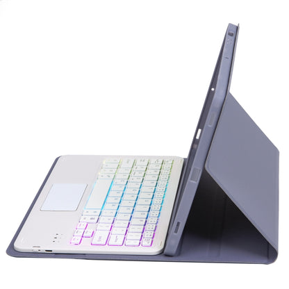 T11B-AS Skin Feel Pen Slot Touch Pad Backlight Bluetooth Keyboard Leather Tablet Case For iPad Pro 11 2021&2020&2018(Purple) - For iPad Pro by PMC Jewellery | Online Shopping South Africa | PMC Jewellery