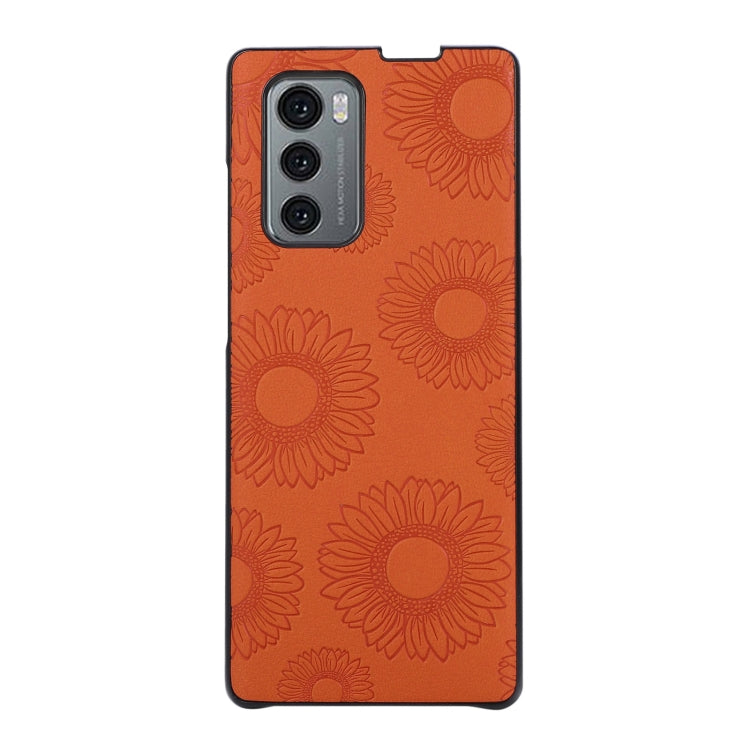 For LG Wing 5G Sunflower Pattern PU+TPU+PC Shockproof Phone Case(Orange) - LG by PMC Jewellery | Online Shopping South Africa | PMC Jewellery | Buy Now Pay Later Mobicred