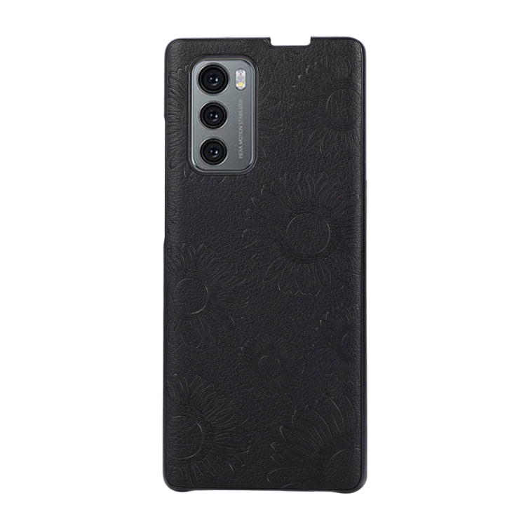 For LG Wing 5G Sunflower Pattern PU+TPU+PC Shockproof Phone Case(Black) - LG by PMC Jewellery | Online Shopping South Africa | PMC Jewellery