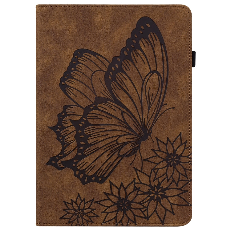 For OPPO Pad 11 inch 2022 Big Butterfly Embossed Leather Tablet Case(Brown) - OPPO by PMC TechLife | Online Shopping South Africa | PMC TechLife | Buy Now Pay Later Mobicred