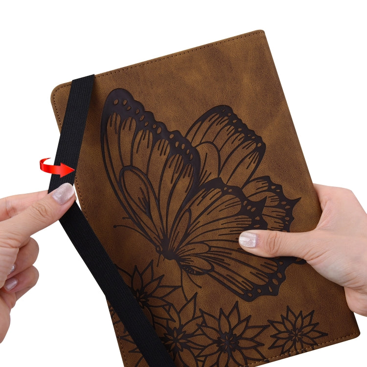 For OPPO Pad 11 inch 2022 Big Butterfly Embossed Leather Tablet Case(Brown) - OPPO by PMC TechLife | Online Shopping South Africa | PMC TechLife | Buy Now Pay Later Mobicred