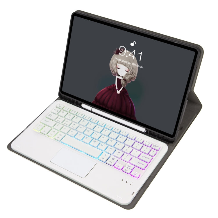 For Samsung Galaxy Tab S8 / S7 A700B-AS Lambskin Texture Backlight Bluetooth Keyboard Leather Tablet Case(Gold) - Samsung Keyboard by PMC TechLife | Online Shopping South Africa | PMC TechLife