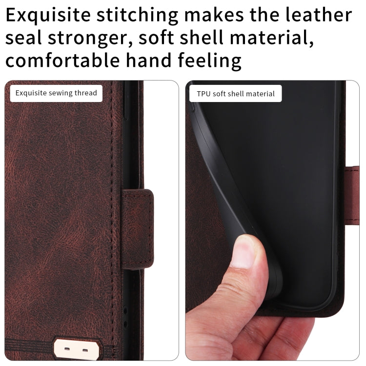 For Samsung Galaxy Z Fold2 5G Magnetic Clasp Flip Leather Phone Case(Brown) - Galaxy Phone Cases by PMC Jewellery | Online Shopping South Africa | PMC Jewellery