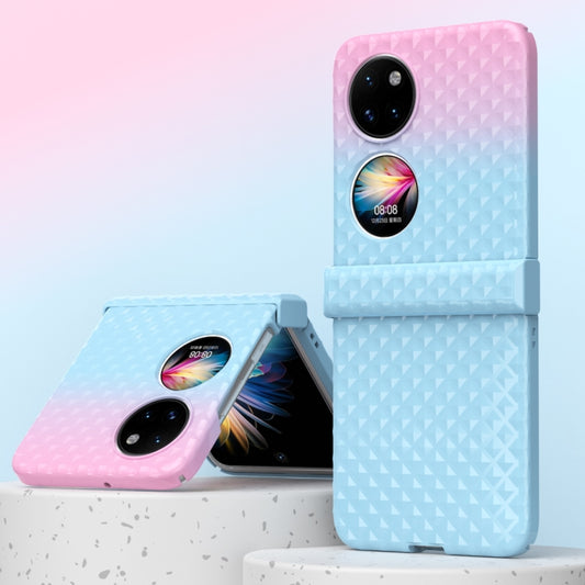 For Huawei P50 Pocket Rainbow Gradient Hinge Shockproof Phone Case(Blue Pink) - Huawei Cases by PMC Jewellery | Online Shopping South Africa | PMC Jewellery | Buy Now Pay Later Mobicred