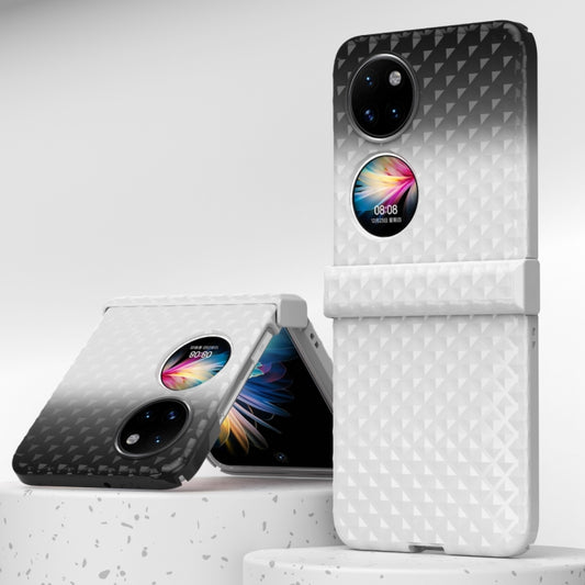 For Huawei P50 Pocket Rainbow Gradient Hinge Shockproof Phone Case(White Black) - Huawei Cases by PMC Jewellery | Online Shopping South Africa | PMC Jewellery | Buy Now Pay Later Mobicred