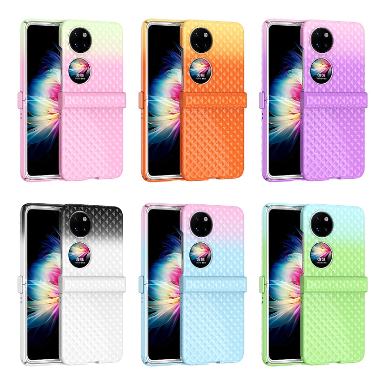 For Huawei P50 Pocket Rainbow Gradient Hinge Shockproof Phone Case(Purple Pink) - Huawei Cases by PMC TechLife | Online Shopping South Africa | PMC TechLife | Buy Now Pay Later Mobicred