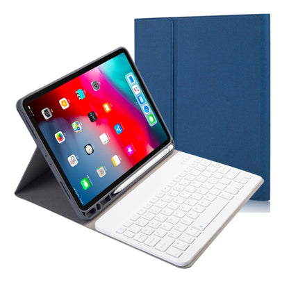 RK11 Cloth Texture Detachable Magnetic Bluetooth Keyboard Horizontal Flip Leather Tablet Case for iPad Pro 11 2020 / 2018 with Holder & Pen Slot(Blue) - For iPad Pro by PMC Jewellery | Online Shopping South Africa | PMC Jewellery