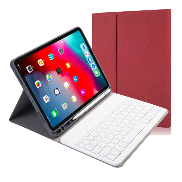 RK11 Cloth Texture Detachable Magnetic Bluetooth Keyboard Horizontal Flip Leather Tablet Case for iPad Pro 11 2020 / 2018 with Holder & Pen Slot(Red) - For iPad Pro by PMC Jewellery | Online Shopping South Africa | PMC Jewellery