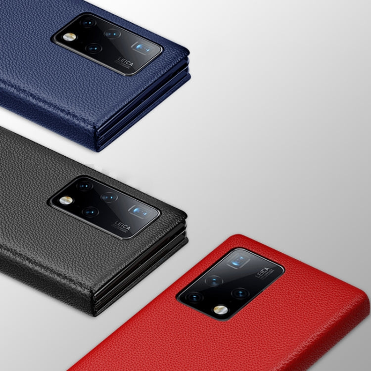 For Huawei Mate X2 Litchi Texture Horizontal Flip Leather Phone Case with Smart Touch Call Display ID(Blue) - Huawei Cases by PMC TechLife | Online Shopping South Africa | PMC TechLife | Buy Now Pay Later Mobicred