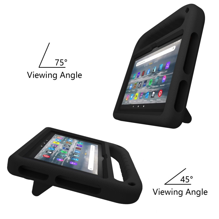 For Amazon Fire 7 2022 Handle EVA Shockproof Tablet Case with Triangle Holder(Black) - Amazon by PMC TechLife | Online Shopping South Africa | PMC TechLife | Buy Now Pay Later Mobicred