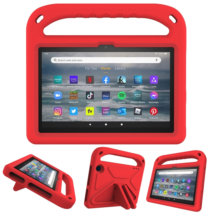 For Amazon Fire 7 2022 Handle EVA Shockproof Tablet Case with Triangle Holder(Red) - Amazon by PMC TechLife | Online Shopping South Africa | PMC TechLife | Buy Now Pay Later Mobicred