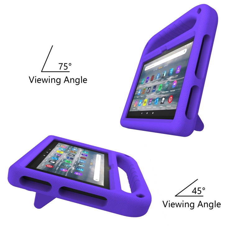 For Amazon Fire 7 2022 Handle EVA Shockproof Tablet Case with Triangle Holder(Purple) - Amazon by PMC TechLife | Online Shopping South Africa | PMC TechLife | Buy Now Pay Later Mobicred