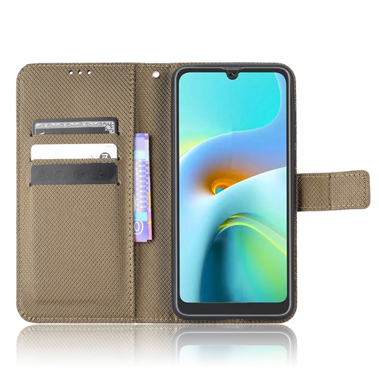 For Blackview A50 Diamond Texture Leather Phone Case(Brown) - More Brand by PMC TechLife | Online Shopping South Africa | PMC TechLife | Buy Now Pay Later Mobicred