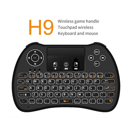 H9 2.4GHz Mini Wireless Air Mouse QWERTY Keyboard with White Backlight & Touchpad for PC, TV(Black) - MINI PC Accessories & Gadgets by PMC Jewellery | Online Shopping South Africa | PMC Jewellery | Buy Now Pay Later Mobicred