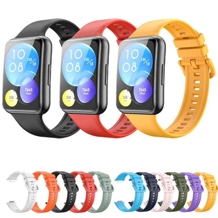 For Huawei Watch Fit 2 Solid Color Silicone Watch Band (White) - free shipping - PMC TechLife - Order now!