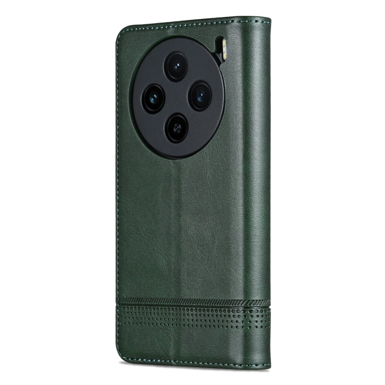 For vivo X100 AZNS Magnetic Calf Texture Leather Phone Case(Dark Green) - X100 Cases by AZNS | Online Shopping South Africa | PMC Jewellery | Buy Now Pay Later Mobicred