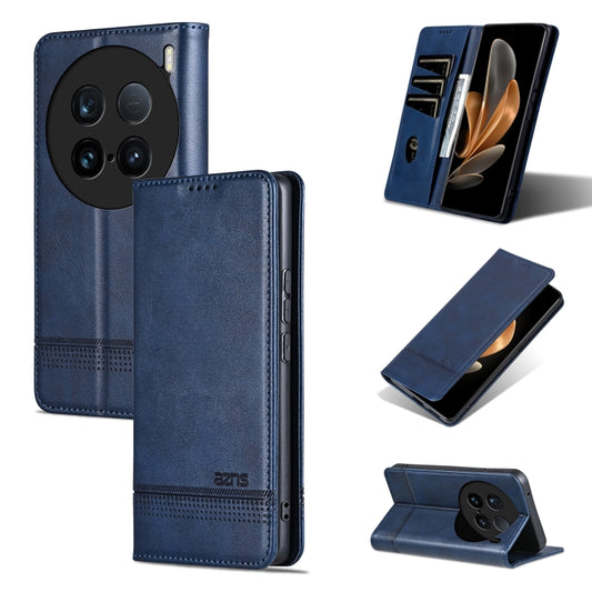 For vivo X100 Ultra AZNS Magnetic Calf Texture Leather Phone Case(Dark Blu) - vivo Cases by AZNS | Online Shopping South Africa | PMC Jewellery | Buy Now Pay Later Mobicred