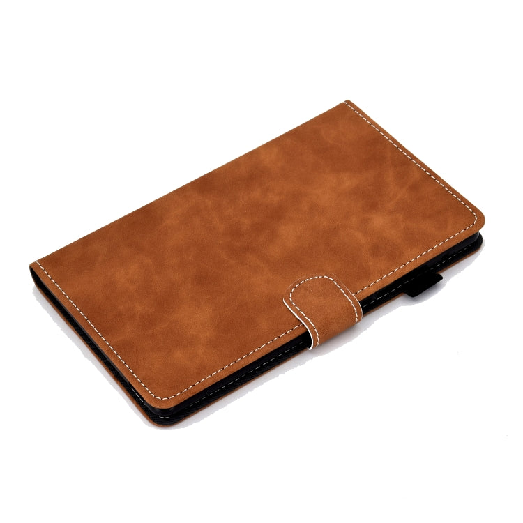 For Lenovo Tab M10 Plus 10.6 3rd Gen 2022 Stitching Cowhide Texture Smart Leather Tablet Case(Brown) - Lenovo by PMC Jewellery | Online Shopping South Africa | PMC Jewellery