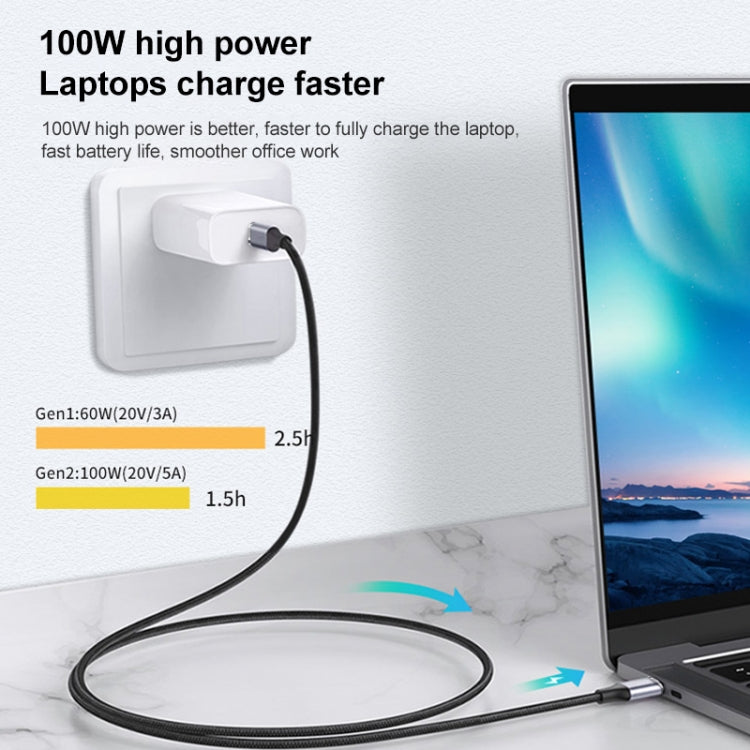 2m 10Gbps USB-C / Type-C Female to Male Elbow Charging Data Transmission Extension Cable - Cable & Adapters by PMC TechLife | Online Shopping South Africa | PMC TechLife | Buy Now Pay Later Mobicred