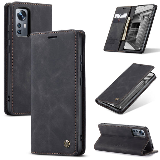 For Xiaomi 12/12X CaseMe 013 Multifunctional Horizontal Flip Leather Phone Case(Black) - Xiaomi Cases by CaseMe | Online Shopping South Africa | PMC Jewellery | Buy Now Pay Later Mobicred