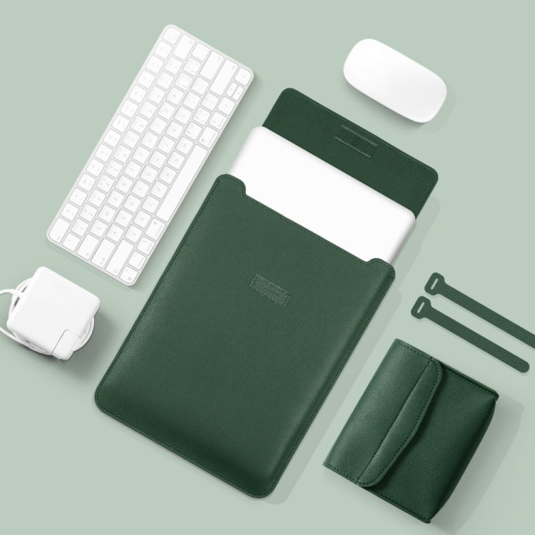 4 in 1 Lightweight and Portable Leather Computer Bag, Size:11/12 inches(Dark Green) - 12.1 inch by PMC TechLife | Online Shopping South Africa | PMC TechLife | Buy Now Pay Later Mobicred
