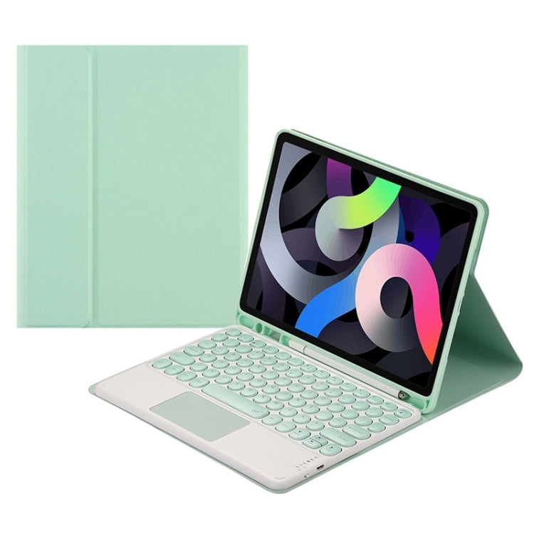Round Cap Bluetooth Keyboard Leather Case with Pen Slot & Touchpad For Samsung Galaxy Tab A7 10.4 2020(Green) - Samsung Keyboard by PMC TechLife | Online Shopping South Africa | PMC TechLife
