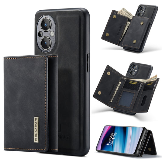 For OnePlus Nord N20 5G DG.MING M1 Series 3-Fold Multi Card Wallet + Magnetic Phone Case(Black) - OnePlus Cases by DG.MING | Online Shopping South Africa | PMC Jewellery | Buy Now Pay Later Mobicred