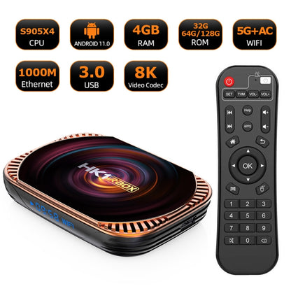 MECOOL HK1RBOX X4 4K TV Box, Android 11 Amlogic S905X4 CPU with RC 4GB+128GB(UK Plug) - Amlogic S905 by MECOOL | Online Shopping South Africa | PMC Jewellery | Buy Now Pay Later Mobicred