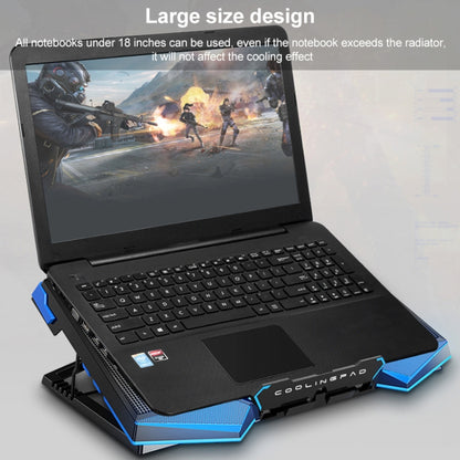 5 Fan 2 USB Lifting Folding Laptop Cooling Stand(Blue Red) - Fan Cooling by PMC Jewellery | Online Shopping South Africa | PMC Jewellery | Buy Now Pay Later Mobicred