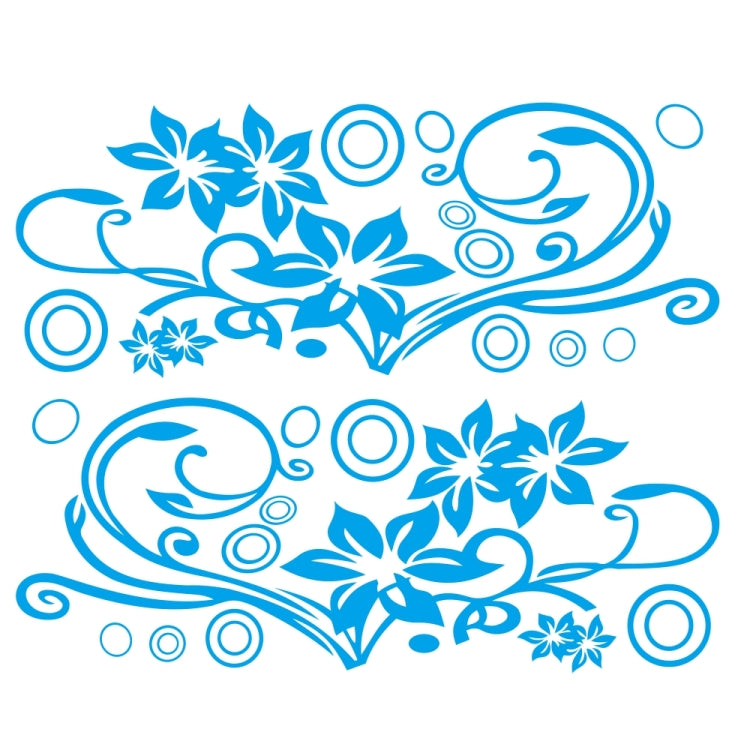 2 PCS/Set D-75 Flower Vine Pattern Car Modified Decorative Sticker(Blue) - Decorative Sticker by PMC TechLife | Online Shopping South Africa | PMC TechLife | Buy Now Pay Later Mobicred