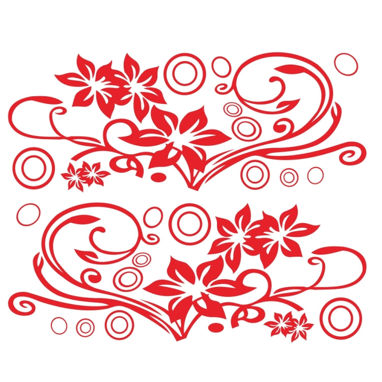 2 PCS/Set D-75 Flower Vine Pattern Car Modified Decorative Sticker(Red) - Decorative Sticker by PMC Jewellery | Online Shopping South Africa | PMC Jewellery | Buy Now Pay Later Mobicred