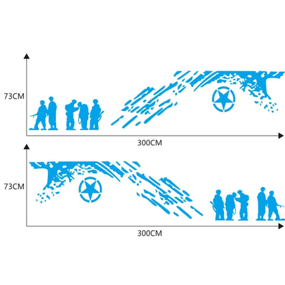 2 PCS/Set D-123 Soldiers Pattern Car Modified Decorative Sticker(Blue) - Decorative Sticker by PMC Jewellery | Online Shopping South Africa | PMC Jewellery | Buy Now Pay Later Mobicred