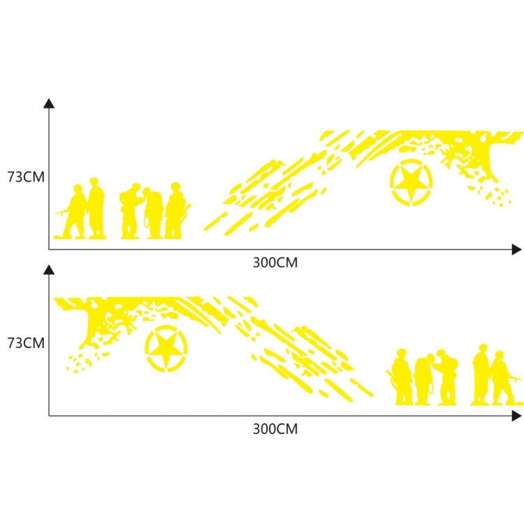 2 PCS/Set D-123 Soldiers Pattern Car Modified Decorative Sticker(Yellow) - Decorative Sticker by PMC TechLife | Online Shopping South Africa | PMC TechLife | Buy Now Pay Later Mobicred