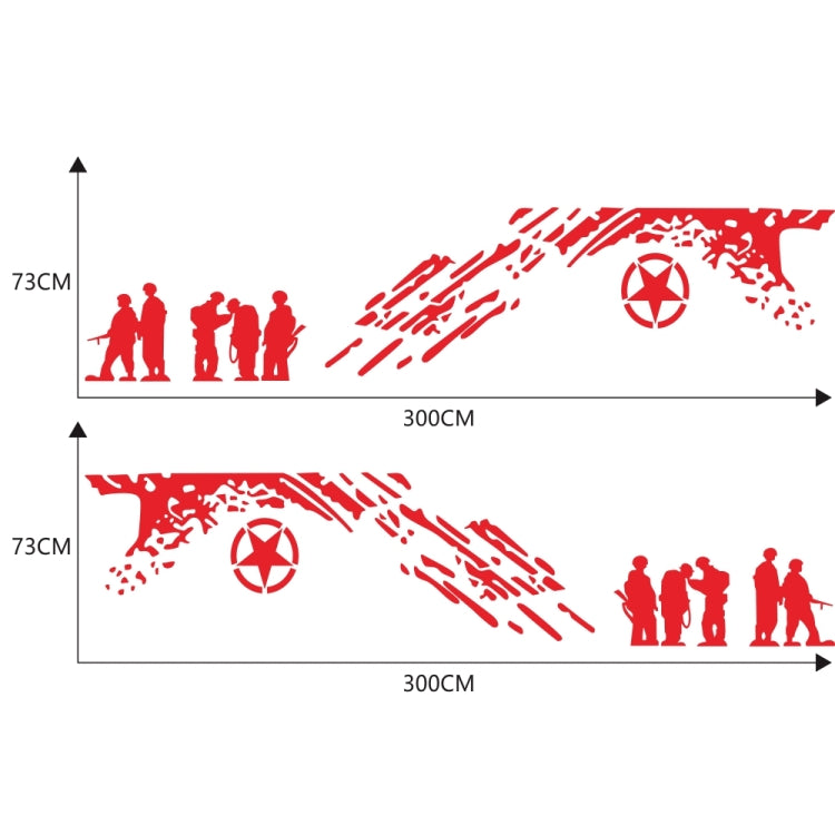 2 PCS/Set D-123 Soldiers Pattern Car Modified Decorative Sticker(Red) - Decorative Sticker by PMC Jewellery | Online Shopping South Africa | PMC Jewellery | Buy Now Pay Later Mobicred