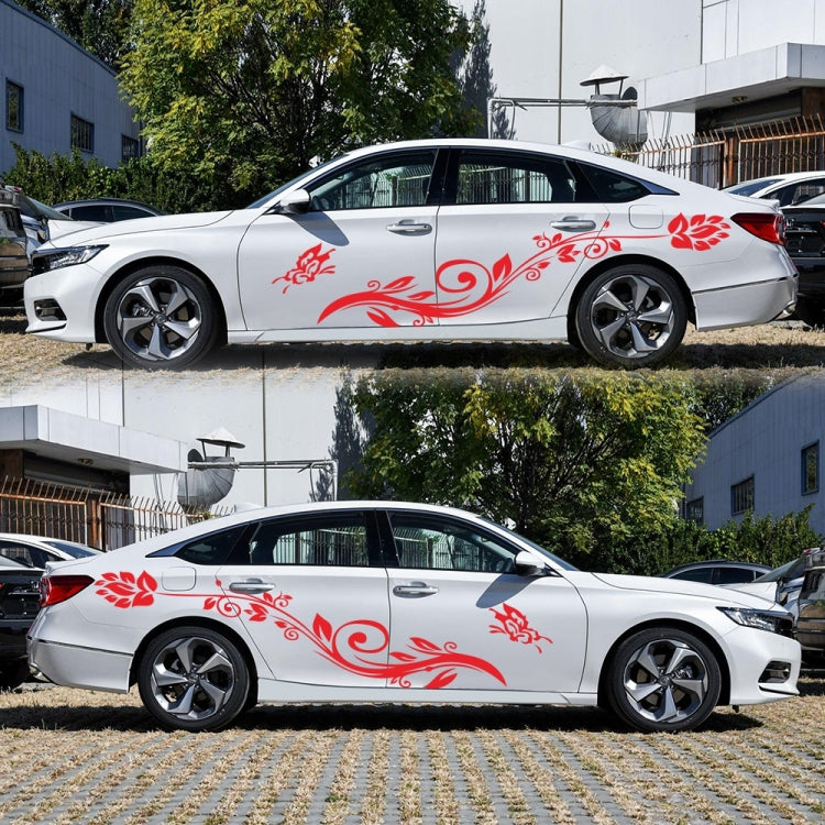 2 PCS/Set D-251 Butterfly Love Flowers Pattern Car Modified Decorative Sticker(Red) - Decorative Sticker by PMC TechLife | Online Shopping South Africa | PMC TechLife | Buy Now Pay Later Mobicred