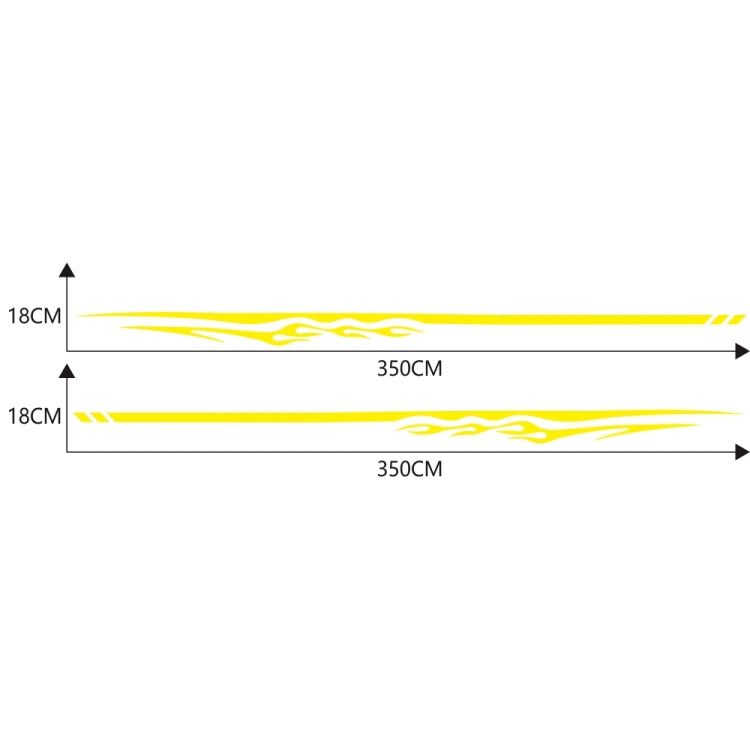 2 PCS/Set D-280 Flame Streak Pattern Car Modified Decorative Sticker(Yellow) - Decorative Sticker by PMC TechLife | Online Shopping South Africa | PMC TechLife | Buy Now Pay Later Mobicred