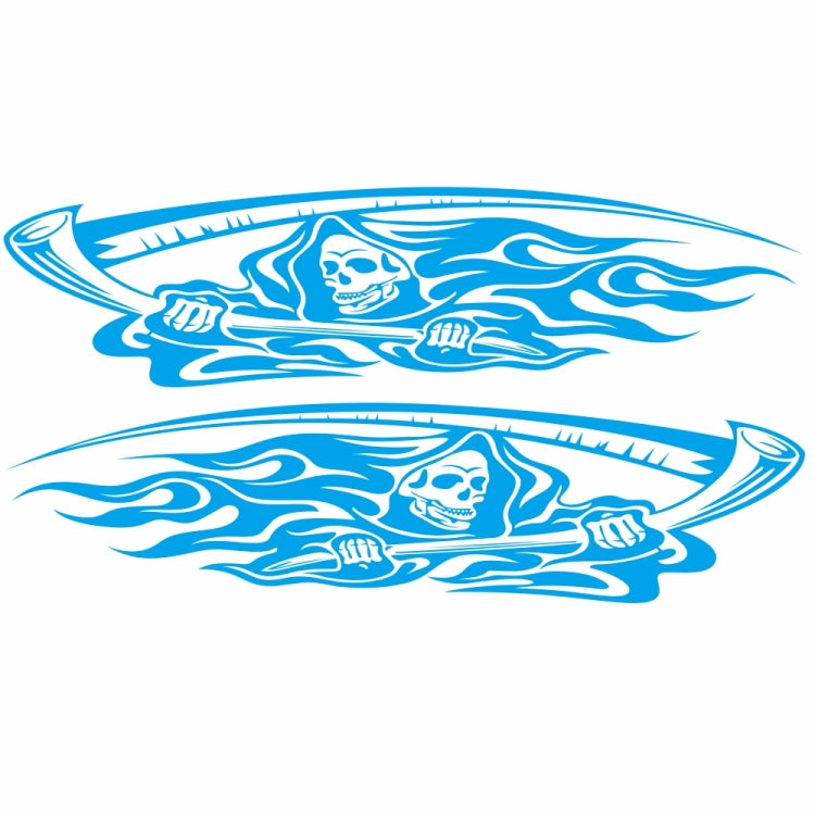 2 PCS/Set D-435 Grim Reaper Pattern Car Modified Decorative Sticker(Blue) - Decorative Sticker by PMC Jewellery | Online Shopping South Africa | PMC Jewellery | Buy Now Pay Later Mobicred