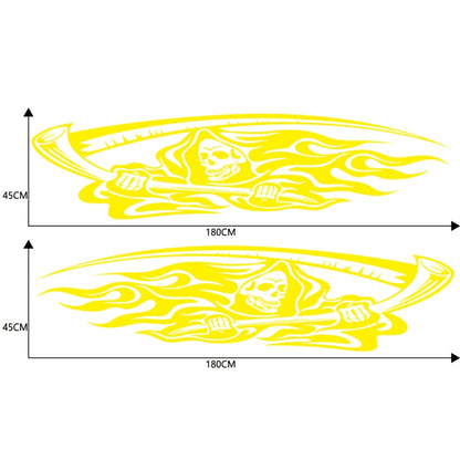 2 PCS/Set D-435 Grim Reaper Pattern Car Modified Decorative Sticker(Yellow) - Decorative Sticker by PMC Jewellery | Online Shopping South Africa | PMC Jewellery | Buy Now Pay Later Mobicred