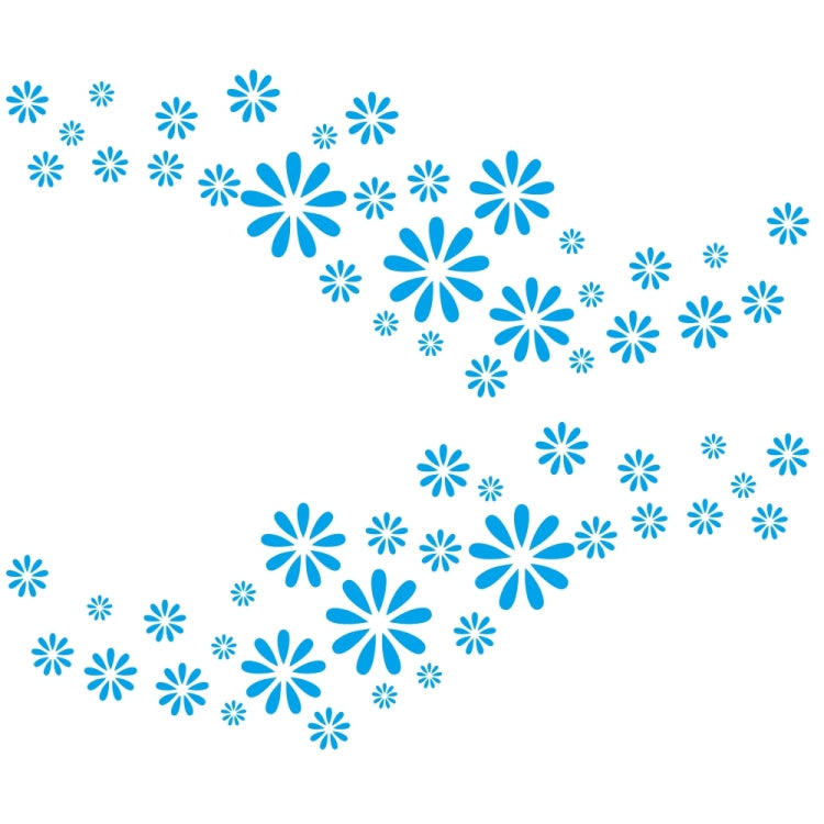 2 PCS/Set D-483 Flower Pattern Car Modified Decorative Sticker(Blue) - Decorative Sticker by PMC TechLife | Online Shopping South Africa | PMC TechLife | Buy Now Pay Later Mobicred