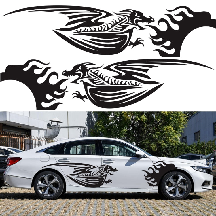 2 PCS/Set D-489 Fire-breathing Dragon Pattern Car Modified Decorative Sticker(White) - Decorative Sticker by PMC TechLife | Online Shopping South Africa | PMC TechLife | Buy Now Pay Later Mobicred