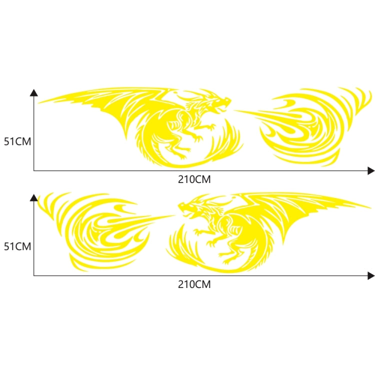 2 PCS/Set D-498 Pterosaur Spitfire Pattern Car Modified Decorative Sticker(Yellow) - Decorative Sticker by PMC Jewellery | Online Shopping South Africa | PMC Jewellery | Buy Now Pay Later Mobicred