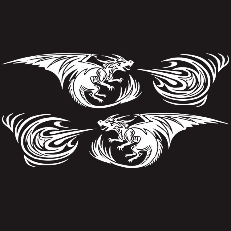 2 PCS/Set D-498 Pterosaur Spitfire Pattern Car Modified Decorative Sticker(White) - Decorative Sticker by PMC Jewellery | Online Shopping South Africa | PMC Jewellery | Buy Now Pay Later Mobicred